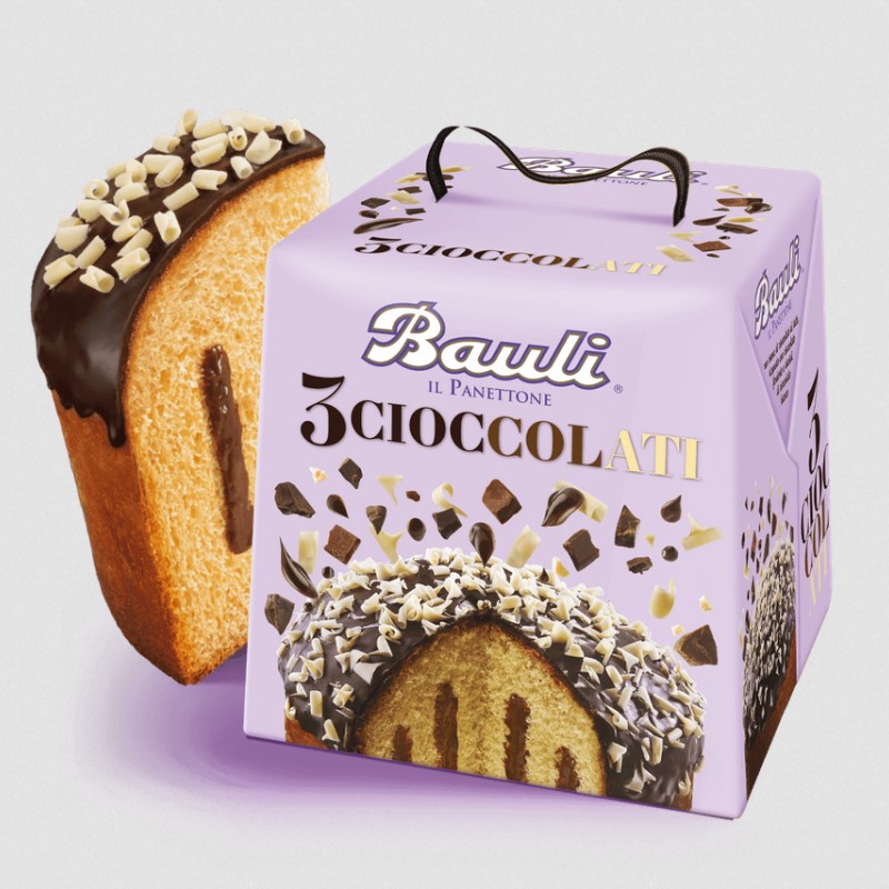 Bauli Panettone 3 Cioccolati & sliced