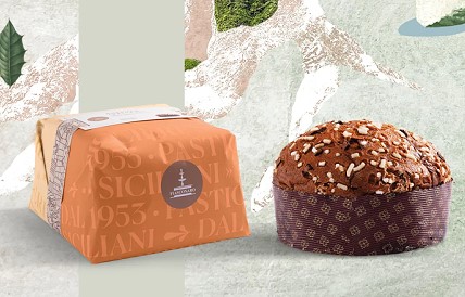 Fiasconaro Panettone with chocolate chips covered in icing - with packaging