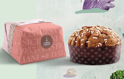 Fiasconaro Panettone with raisins covered with icing and almonds - with packaging